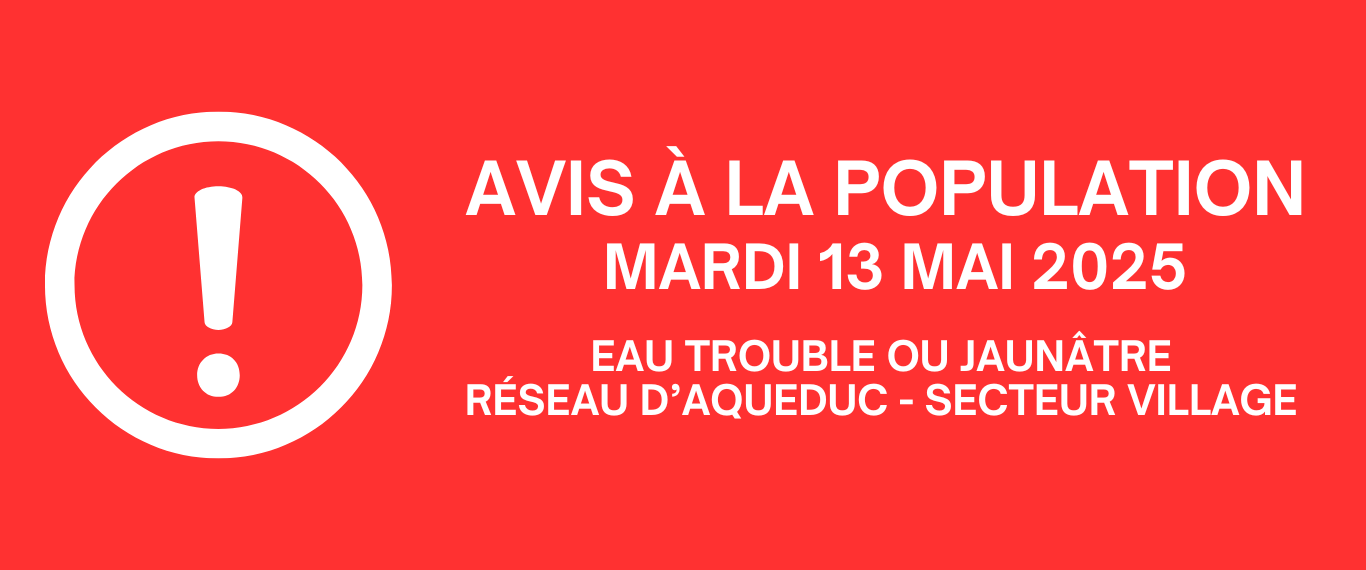 AVIS À LA POPULATION – EAU TROUBLE OU JAUNÂTRE🚰