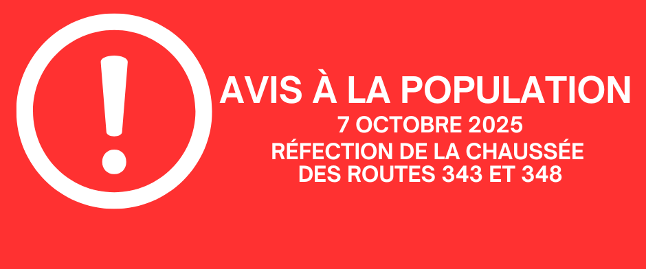 RÉFECTION DE LA CHAUSSÉE ROUTES 343 ET 348