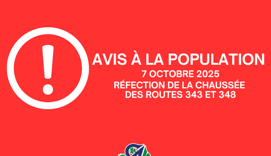 RÉFECTION DE LA CHAUSSÉE ROUTES 343 ET 348